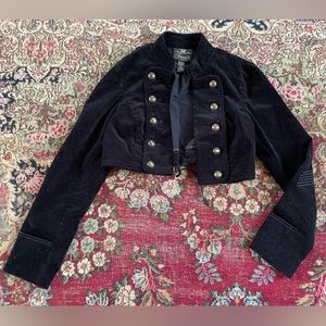 Forever 21 Vintage line black velvet cropped jacket, M